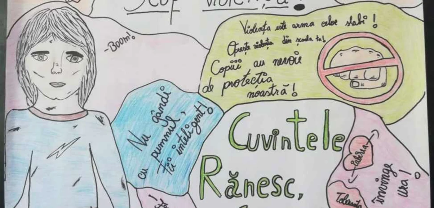 Mesaje de la copii anti-violenţă FOTO IPJ Călăraşi