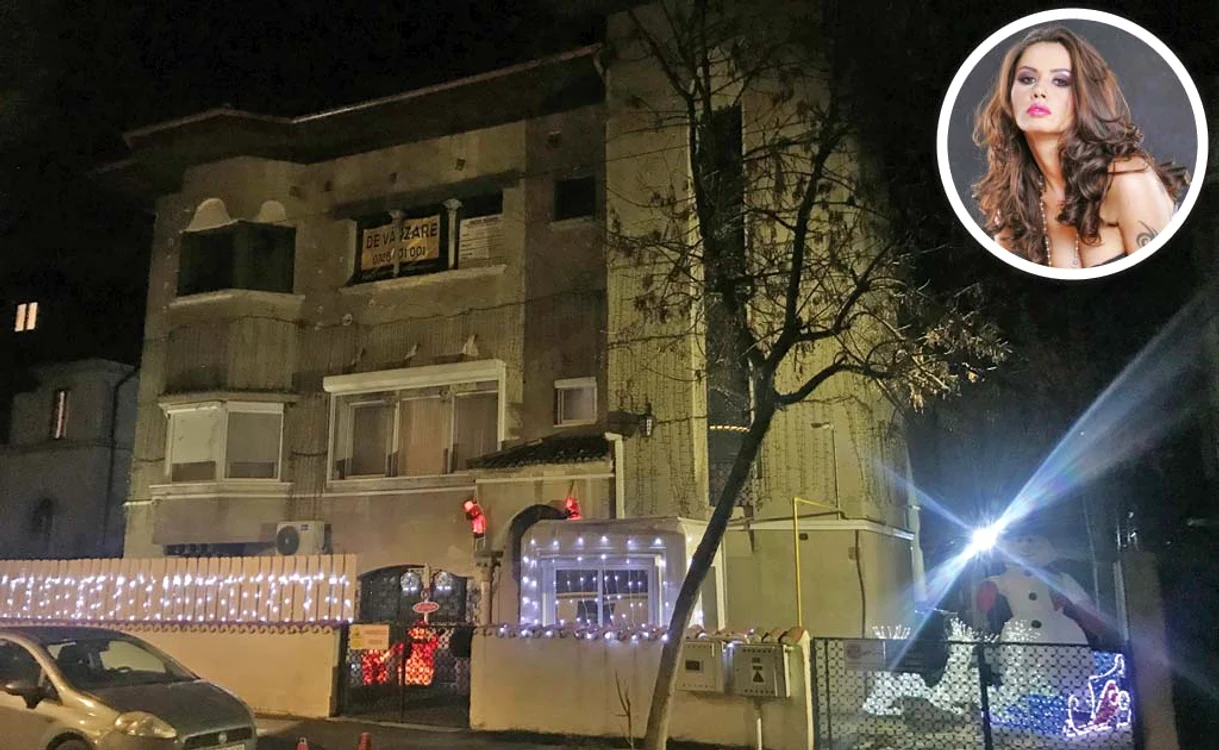 Oana Zăvoranu nu se dezice de vechile decorațiuni. A împodobit vila și gardul, iar Moș Crăciunul gonflabil ”face de pază”