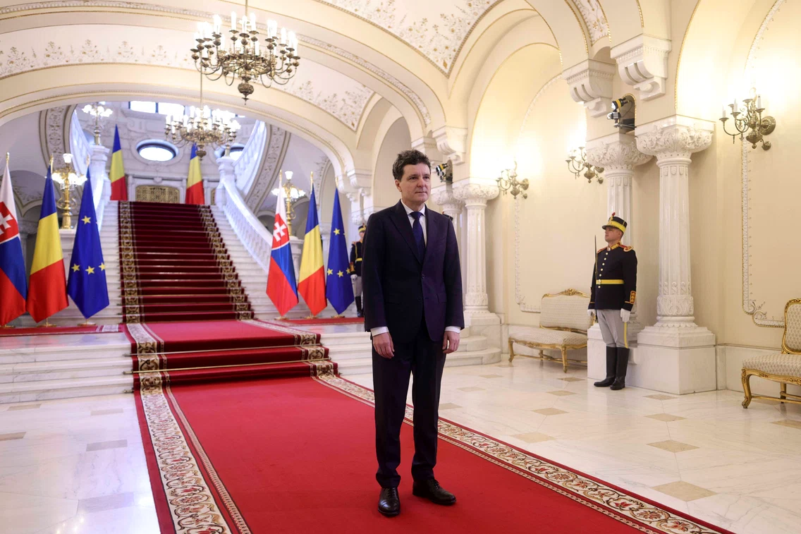 Președintele României îl primește pe premierul slovac Robert Fico la Palatul Cotroceni, 27 martie 2026.   Inquam Photos / Octav Ganea