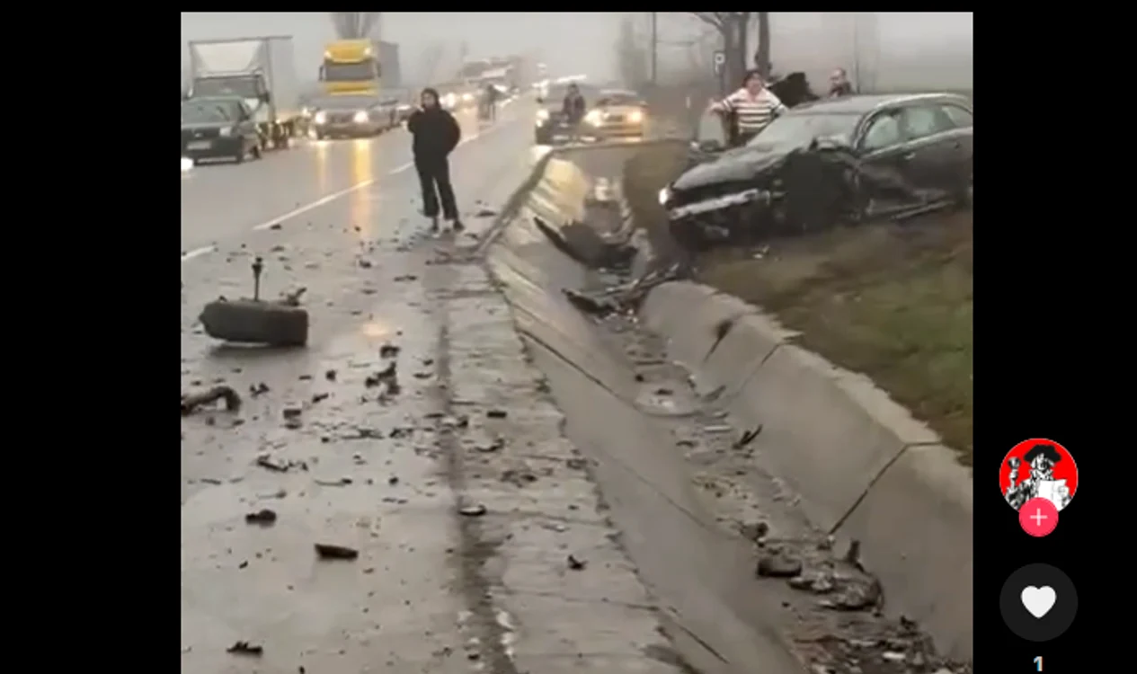 Accidentul a avut loc pe E 85. Captură video Mesagerul de Neamț