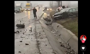 Accident pe E 85. Captură video Mesagerul de Neamț