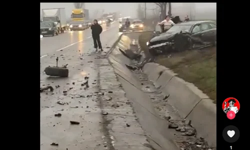 Accident pe E 85. Captură video Mesagerul de Neamț
