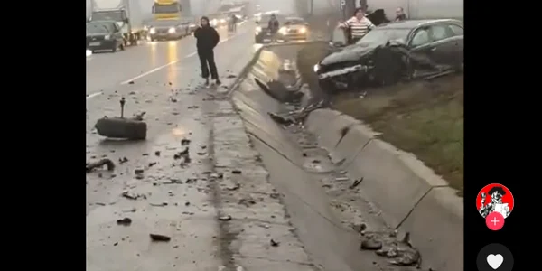 Accident pe E 85. Captură video Mesagerul de Neamț