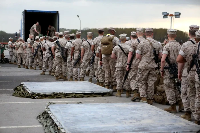 Militari americani în Baza Kogălniceanu  FOTO U.S. Marine Corps/ Lance Cpl. Samantha A. Barajas