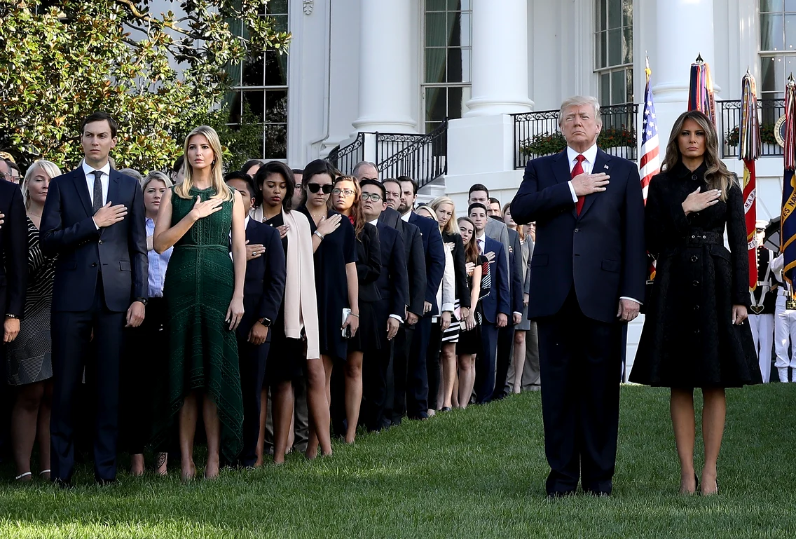 Jared Kushner, Ivanka Trump, Donald Trump și Melania Trump. FOTO: Getty Images