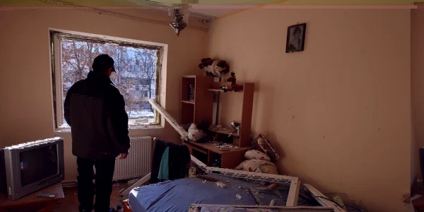 Apartament distrus de explozie la Holboca