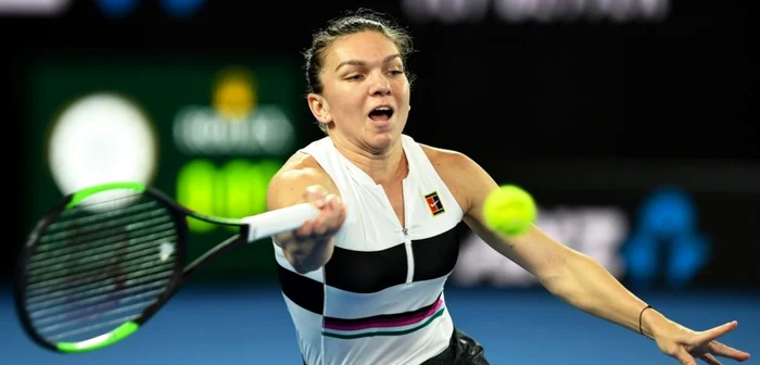 Simona Halep în partida contra americancei Sofia Kenin la turneul Australian Open 2019 în Melbourne Australia17 ianuarie 2019 FOTO EPA-EFE / Julian Smith 