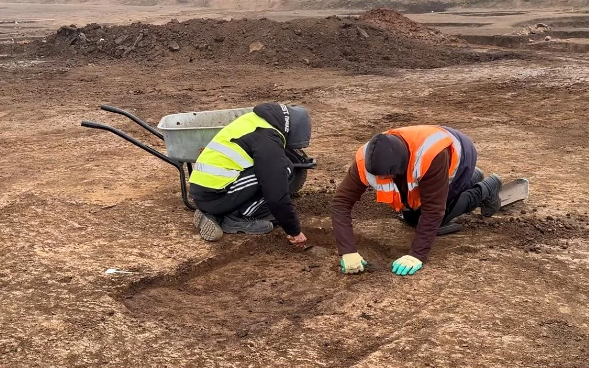 Săpături arheologice lângă Timişoara. Foto: captură video