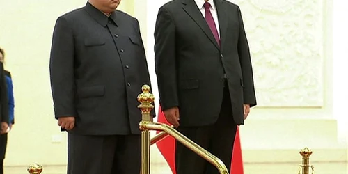 Kim Jong Un şi Xi Jinping FOTO Afp / CCTV