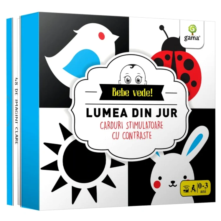 Set educativ format din cartonase cu simboluri, destinate bebelusilor, Editura Gama.