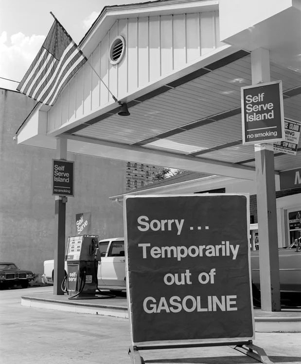 Benzinărie fără combustibil în 1979 FOTO Getty Images