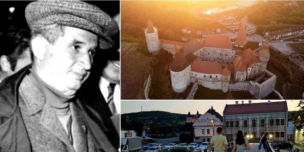 Castelul Corvinilor și Ceaușescu, la Hunedoara. Foto Adevărul / arhiva CSH. 