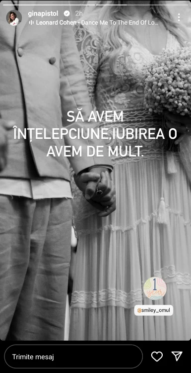 Imaginea postată de Gina Pistol / foto: Captură InstaStory