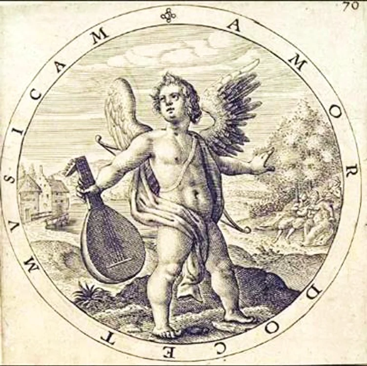 Gabriel Rollenhagen, Amor docet musicam, emblemă, 1611