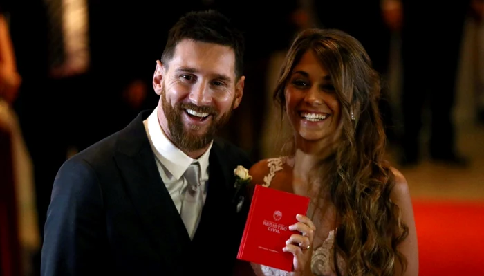 Leo Messi și Antonela Roccuzzo s-au căsătorit la Barcelona. Foto Facebook