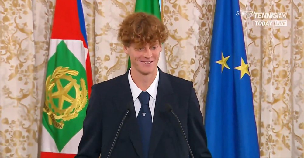 Jannik Sinner, moment delicat cu președintele Italiei. Începutul discursului a produs râsete în sală VIDEO