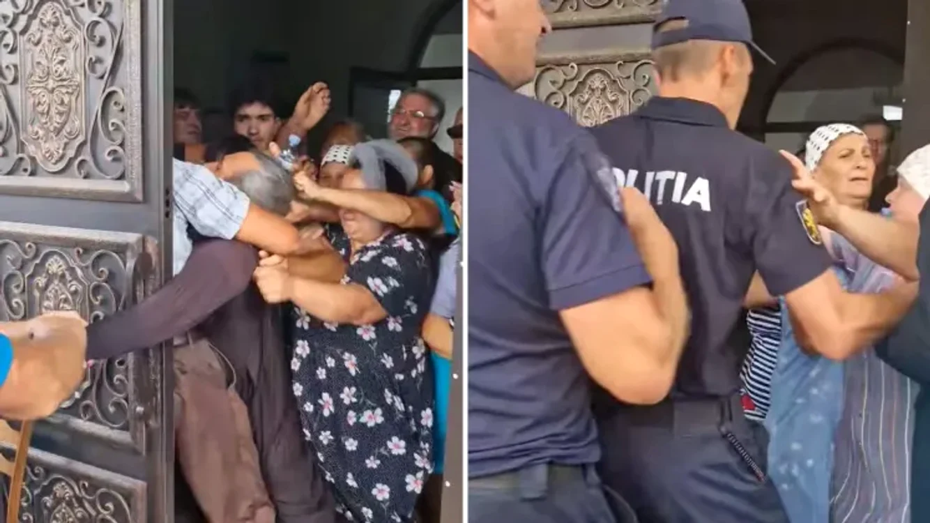 Scandalul de la Biserica din Grinăuți. FOTO: Captura video