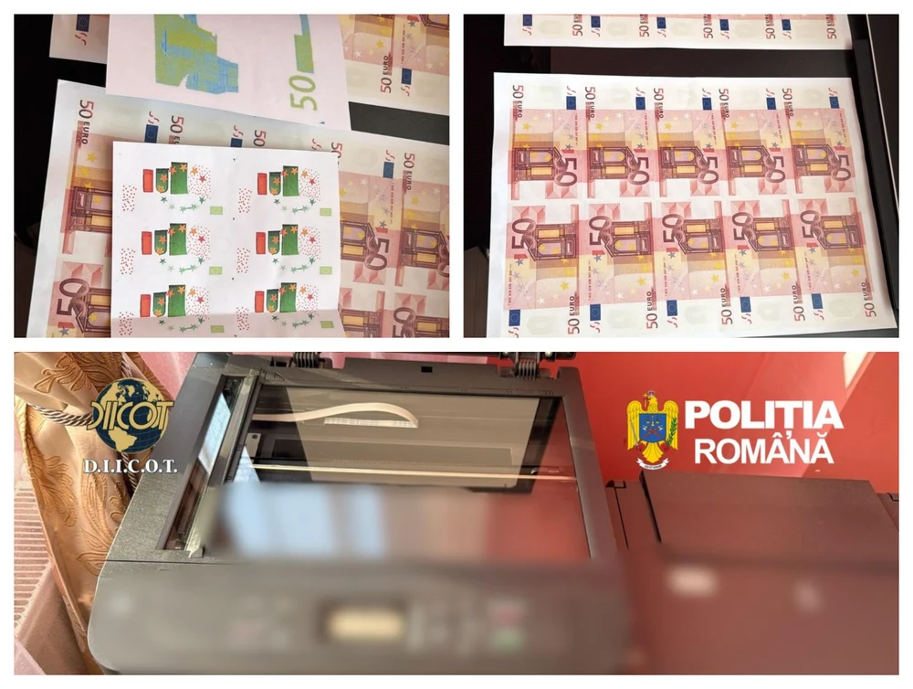 Fabrică de bani falși descoperită în Suceava: captură record de peste un milion de euro și un kilogram de cocaină