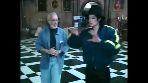 Regizorul Stan Winston și Michael Jackson pe platoul de filmare. foto: Captură You Tube