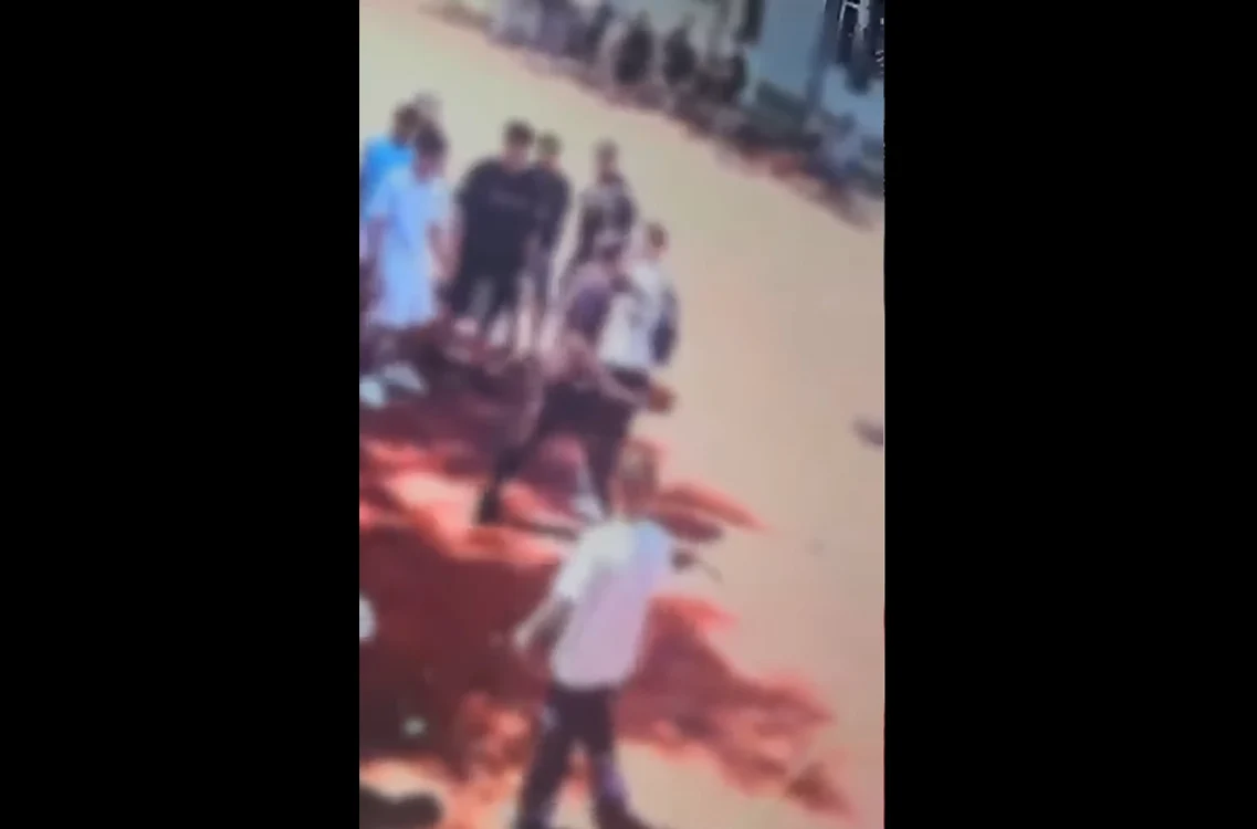 Momentele violente au fost surprinse de camerele de supraveghere. FOTO: captură video Facebook 