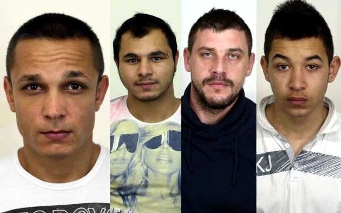 Cei patru deţinuţi care au evadat. De la stânga la dreapta: Claudiu Botorea, Tiberiu Lăcătuş, Alexandru Bartuş, Daniel Baciu FOTO: IPJ Cluj
