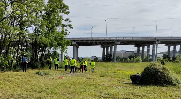 La acţiunea de ecologizare organizată la Mioveni au participat şi deţinuţi Foto: Primăria Mioveni