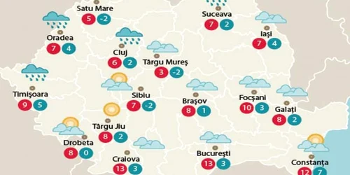 Temperaturile sâmbătă
