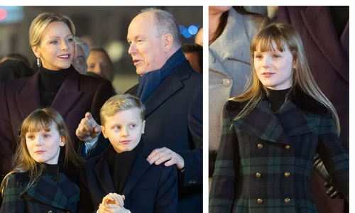 Charlene și Albert de Monaco cu copiii lor Jacques și Gabriella profimedia colaj jpg