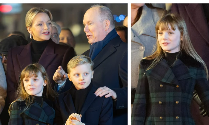 Charlene și Albert de Monaco cu copiii lor Jacques și Gabriella profimedia colaj jpg