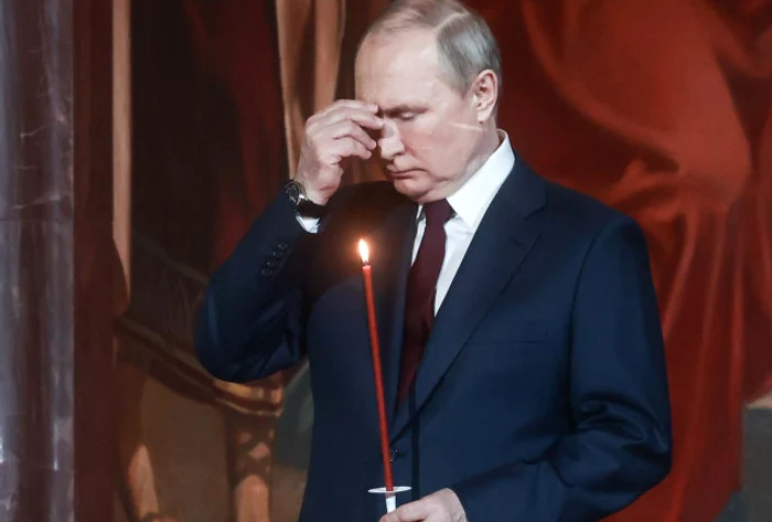 Președintele rus Vladimir Putin, la slujba de Înviere Foto: Kremlin.ru