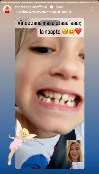 Andreea Bălan, apel video cu fiica sa / foto: Captură InstaStory 