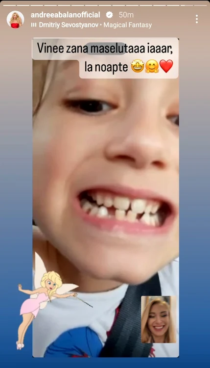 Andreea Bălan, apel video cu fiica sa / foto: Captură InstaStory 