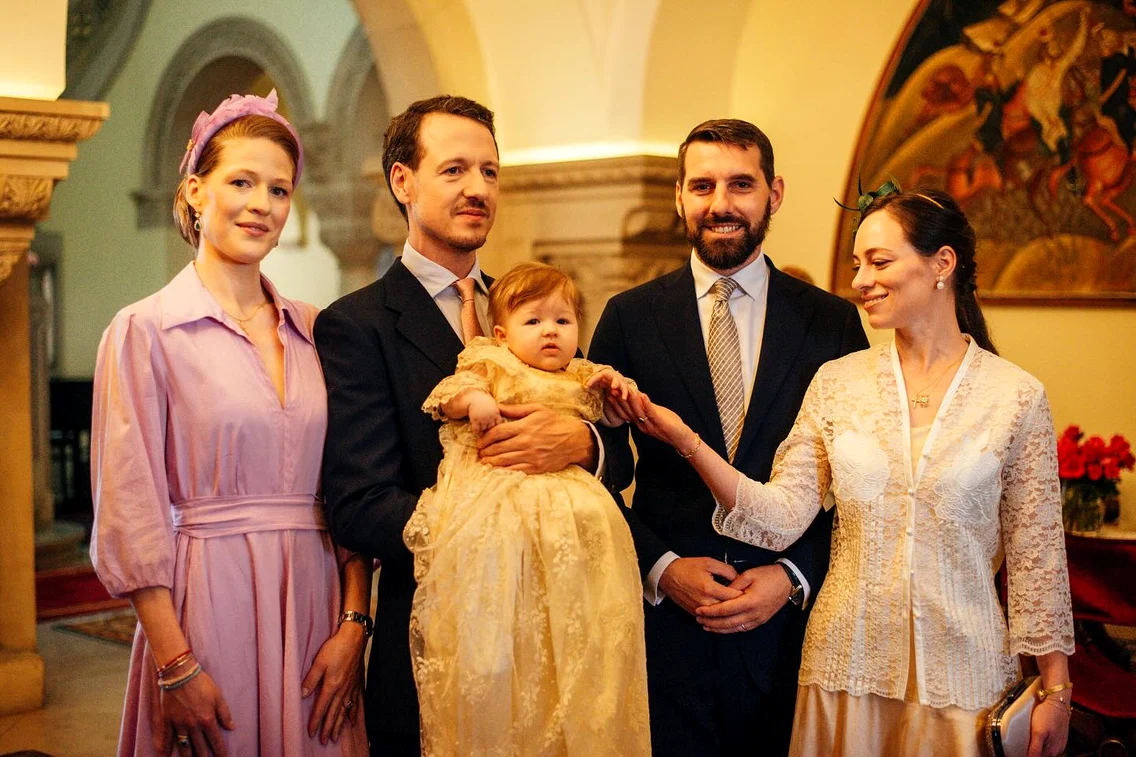 Alina Maria și Nicolae al României, nași de botez la Belgrad pentru Prințesa Marija a Serbiei FOTO: Instagram