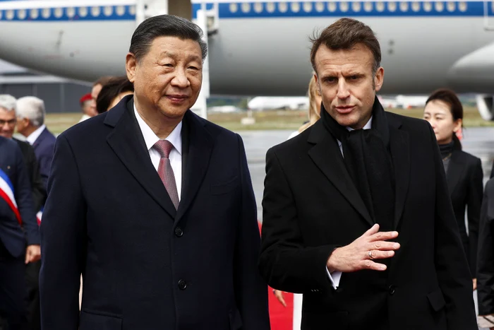 Xi Jinping a fost întâmpinat de Macron pe 7 mai FOTO PROFIMEDIA