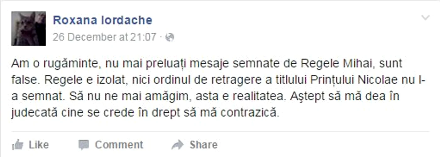 Roxana Iordache a publicat o serie de acuzații grave pe Facebook