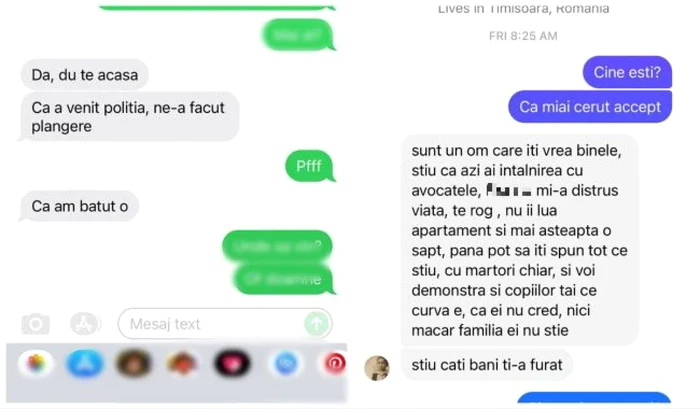 mesajele transmise soţului victimei de răpitori