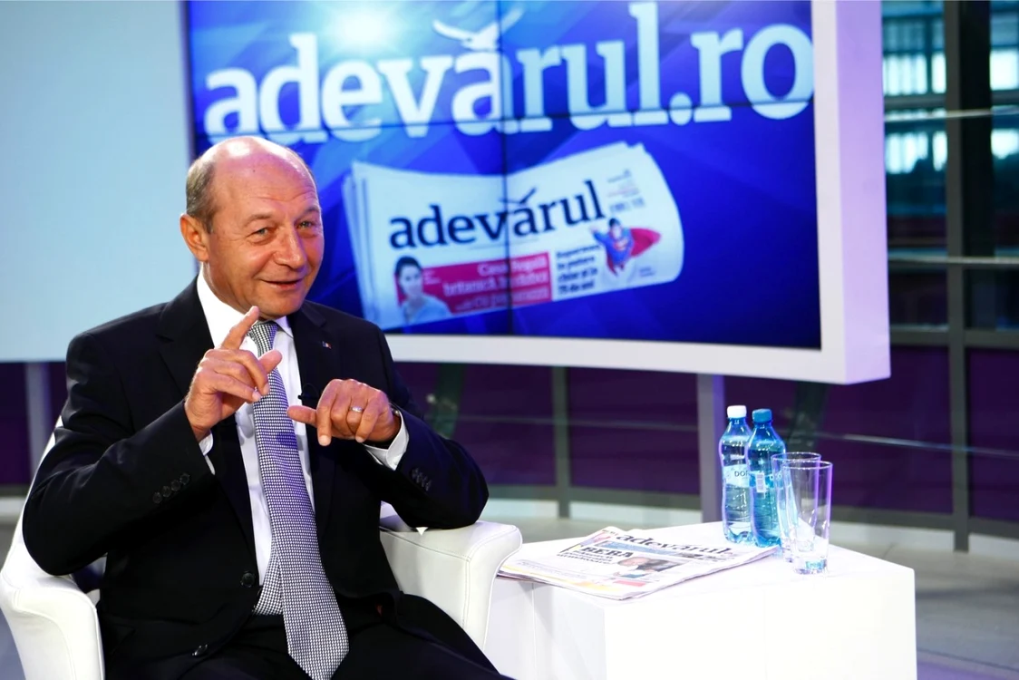Traian Băsescu, în studioul Adevărul Live FOTO Eduard Enea