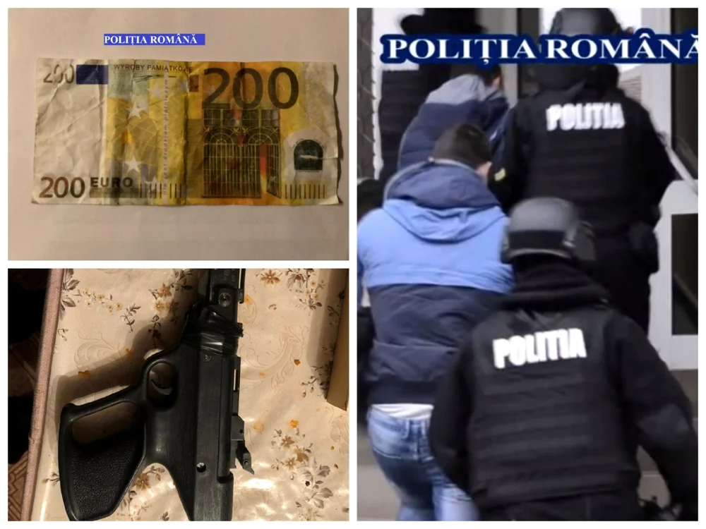 Bani falşi şi o armă deţinută ilegal descoperite la percheziţii