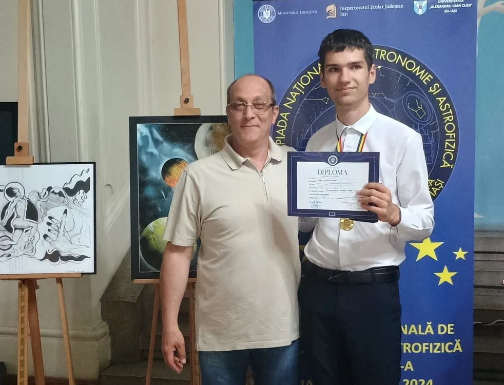 Liceanul Mario Scurtu a câștigat a treia medalie din acest an Foto: Facebook/Mario Scurtu