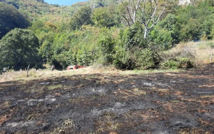 Incendiu la graniţa cu Parcul Naţional Buila - Vânturariţa din judeţul Vâlcea Foto ISU Vâlcea