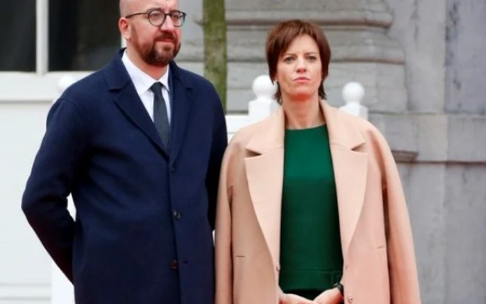 Charles Michel şi partenera sa de viaţă Amelie Derbaudrenghien FOTO EPA-EFE