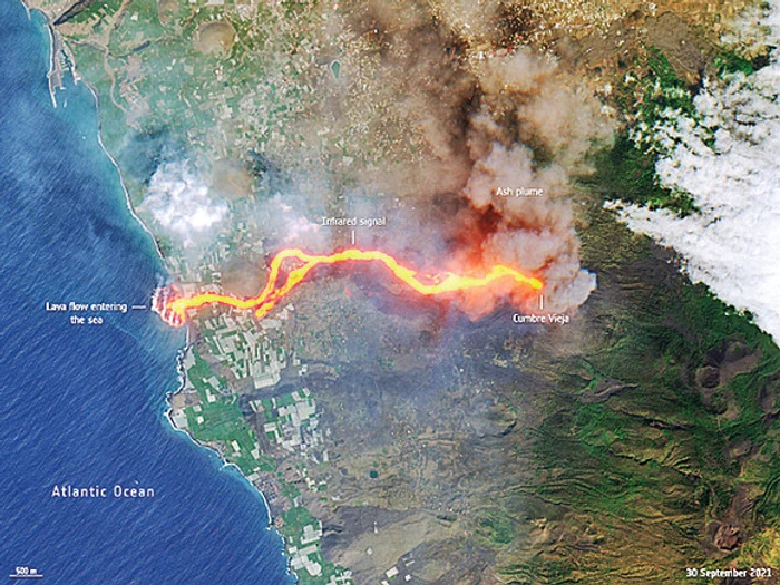 
    Erupția vizibilă  din spațiu   