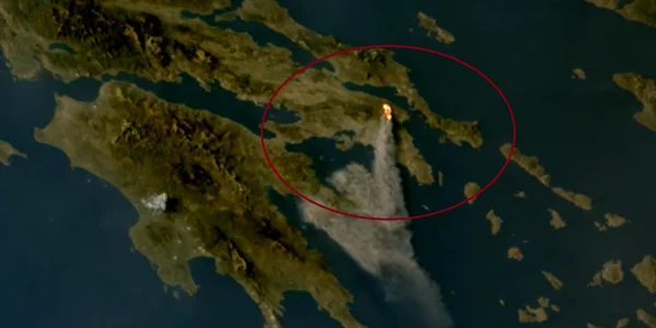 Incendiile din Grecia, văzute din spațiu FOTO Eumetsat X jpg