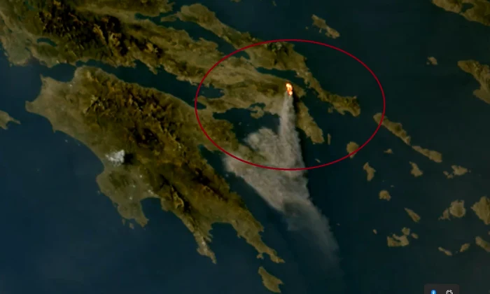 Incendiile din Grecia, văzute din spațiu  FOTO Eumetsat / X