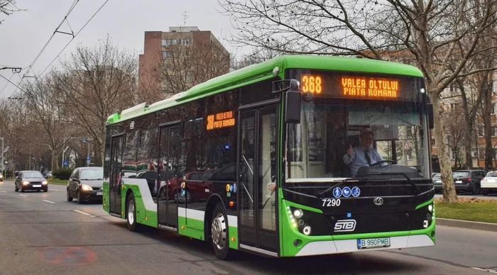 Autobuz electric de pe linia 368 FOTO Facebook/ Nicușor Dan