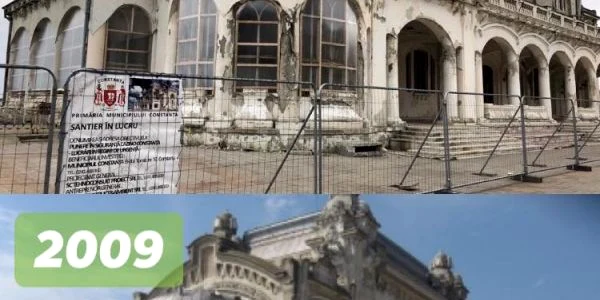 Cazinoul din Constanţa comparaţie 2009 2019 - transformare degradare Sursa Facebook Ionuţ Acsinte