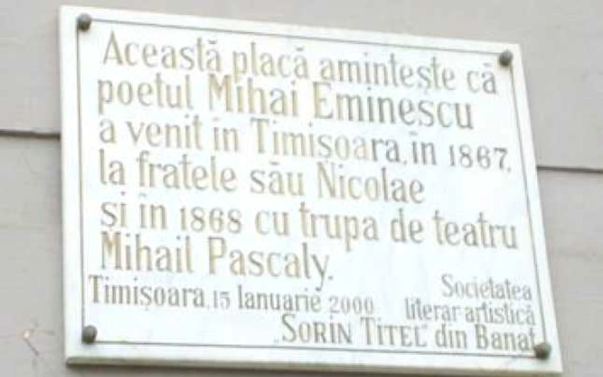 Placa comemorativă Eminescu