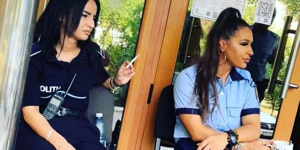 Verificări interne ale Poliţiei după viralizarea unei fotografii cu două poliţiste foto facebook Goovernu rumeniei