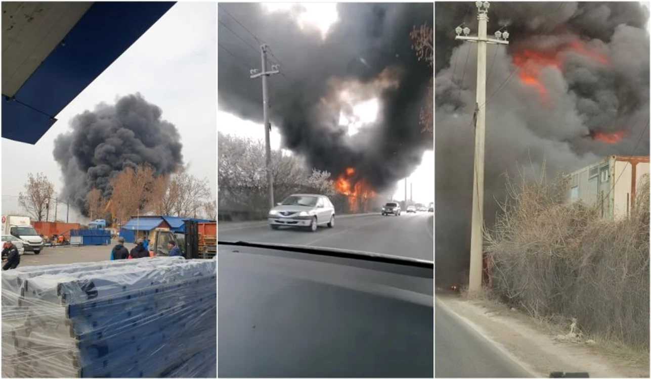 Un incendiu violent a izbucnit în județul Ilfov, la un centru Remat 