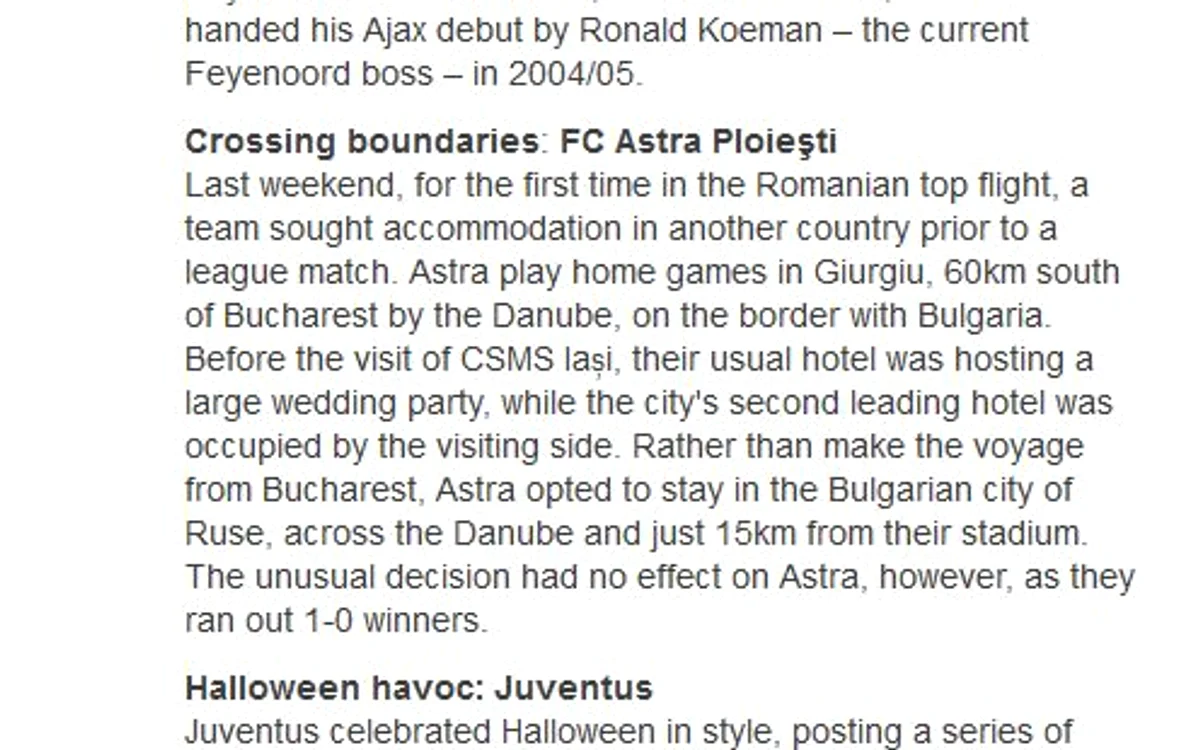 
    Site-ul UEFA.com a scris despre premiera din fotbalul românesc.  